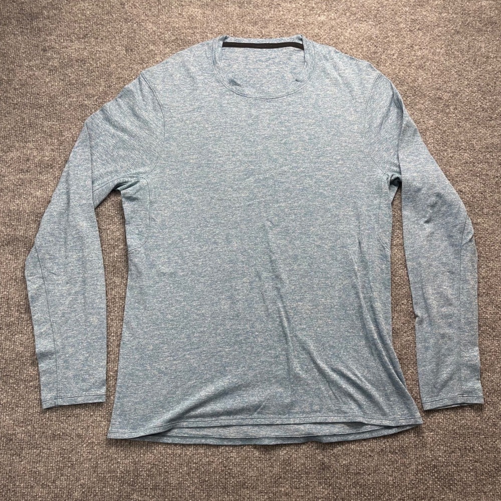 Lululemon Metal Vent Tech Long Sleeve Shirt Mens Blue Heathered Activewear